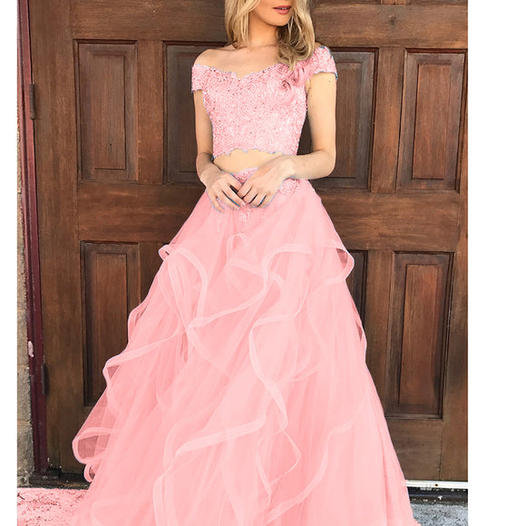 coral pink long dress