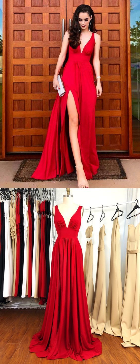 elegant red gown