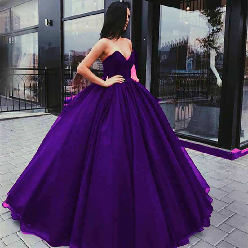 black and purple ball gown
