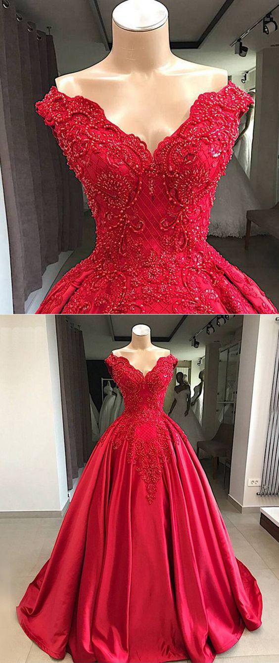 red lace satin dress