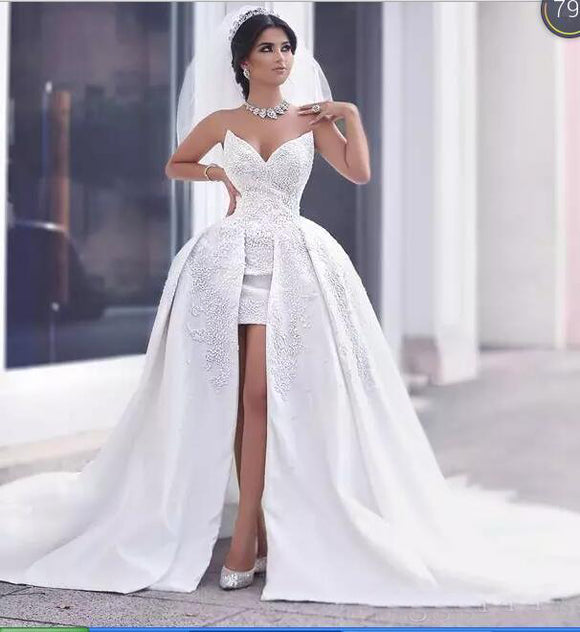 short and long wedding dress