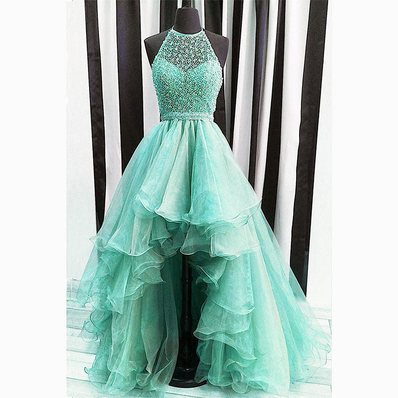 turquoise high low bridesmaid dresses