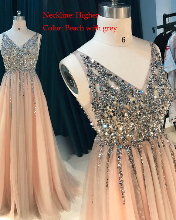 peach formal gowns