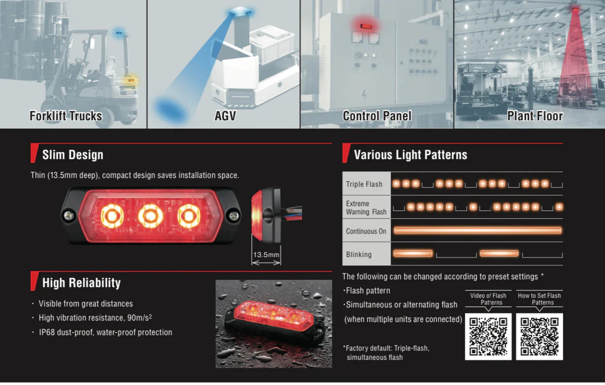 Red Flashing Warning Light LPT-2M1-R