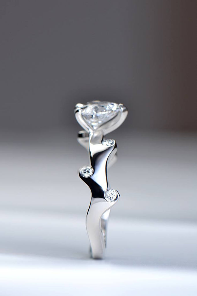 designer heart shaped diamond engagement ring
