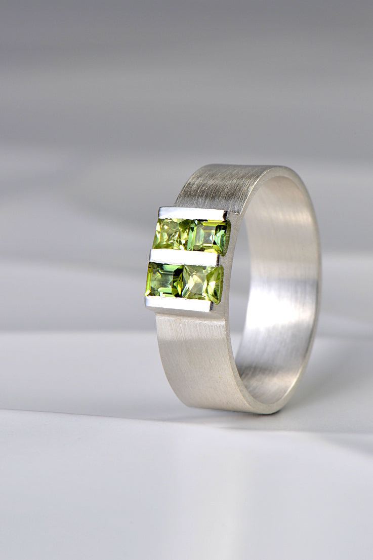 peridot and green tourmaline ring