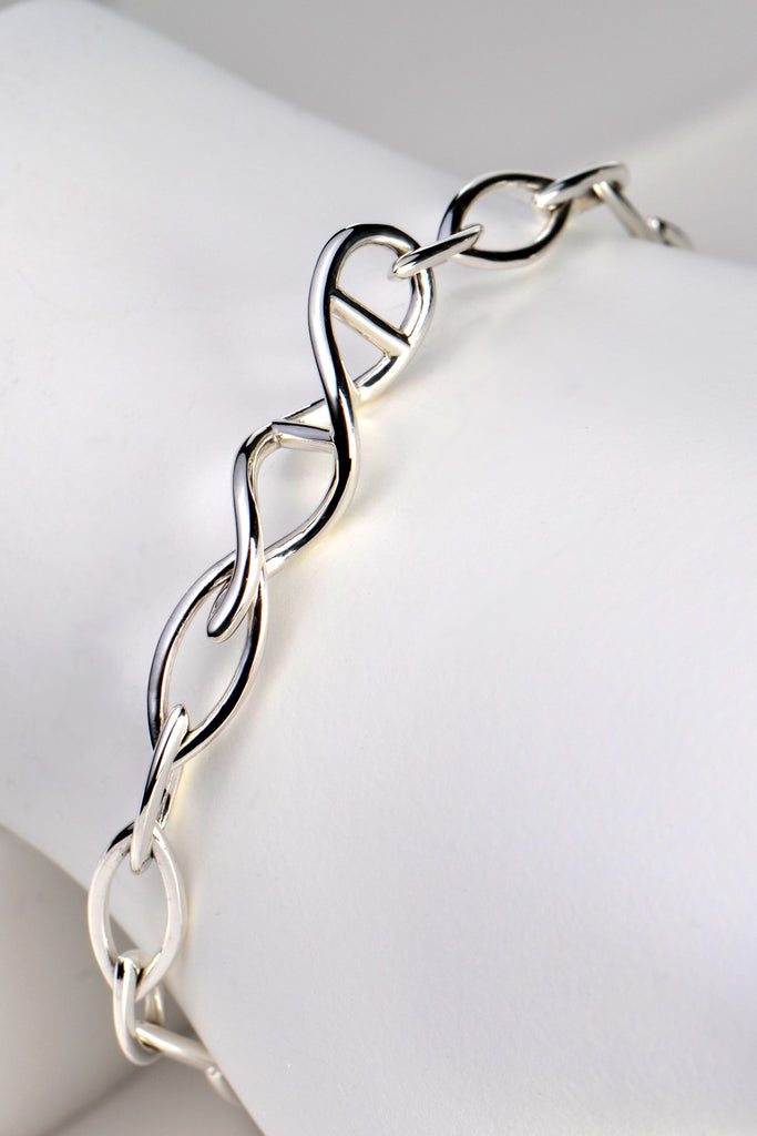 designer bracelet with dna double helix design, perfect jewellery gift for a family member