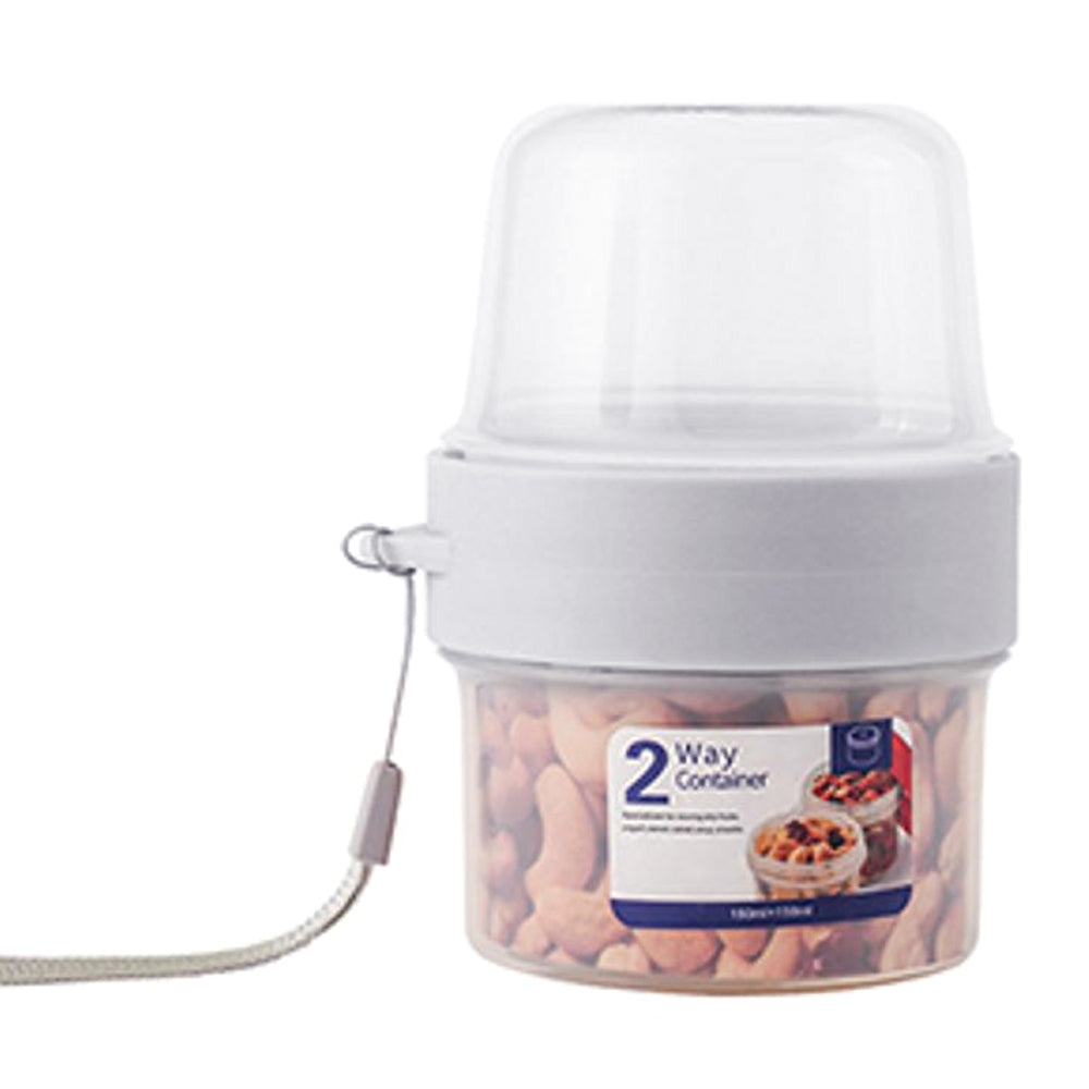 2-Way Container for Salads, Sauces, Fruits and Snacks- 360mL