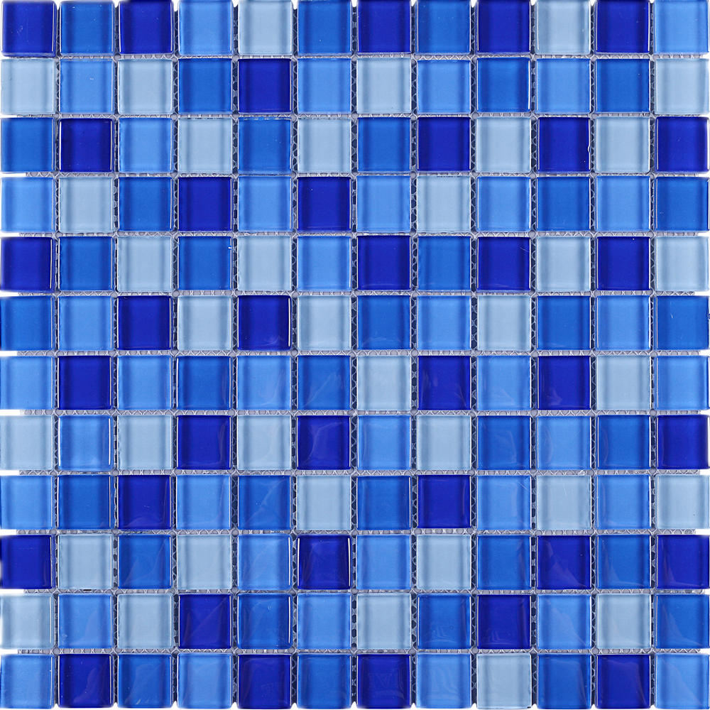 glass mosaic tile aquarella blue