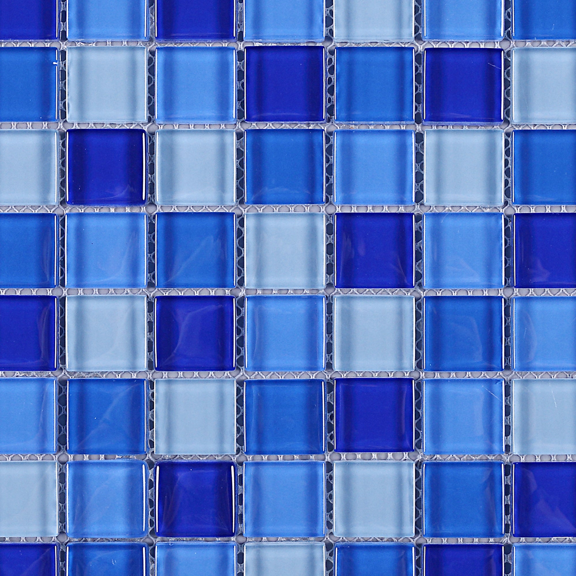 Tgemg 08 1x1 Square Blue Glass Mosaic Tile Sheet Tile Generation 5422
