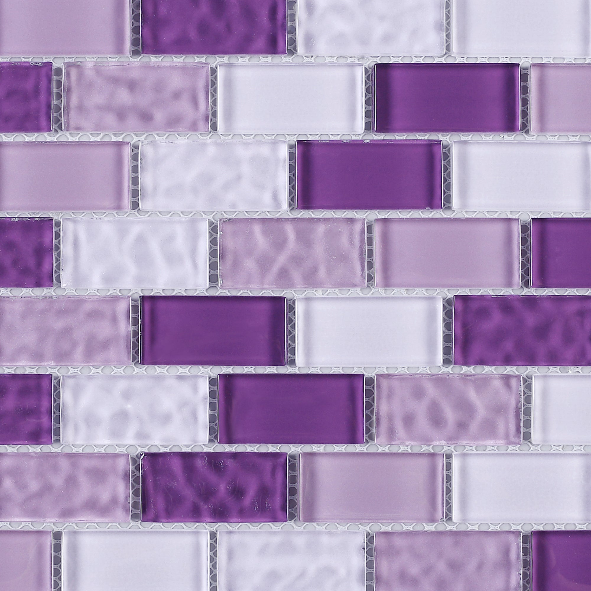 Trceg 03 1x2 Brick Purple Glass Mosaic Tile Sheet Tile Generation