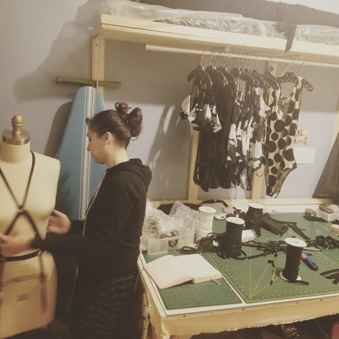 Masha of Wicked Mmm in her sewing studio