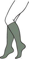 Illustration of Legs Wearing Green Stockings