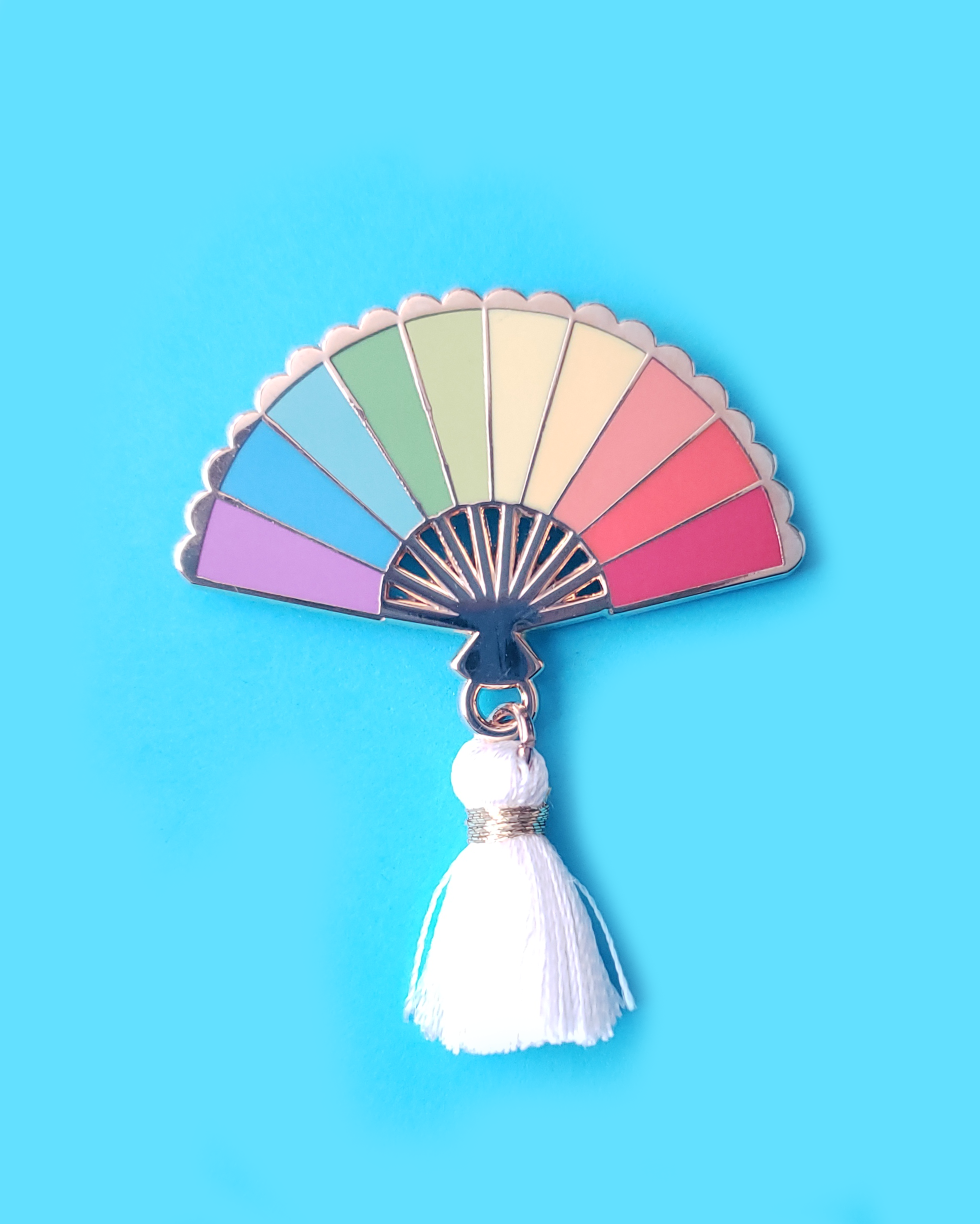 rainbow hand fan