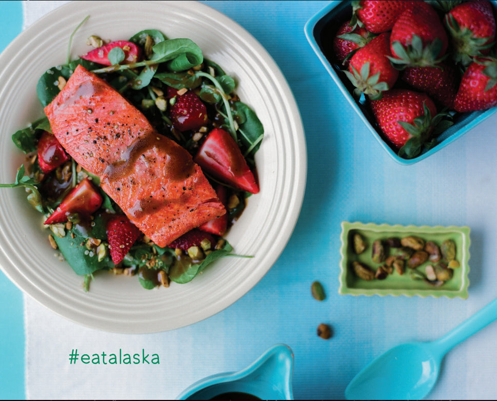 Balsamic Salmon Salad with Strawberries