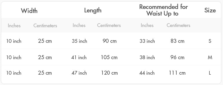 V-Sweat Size Chart