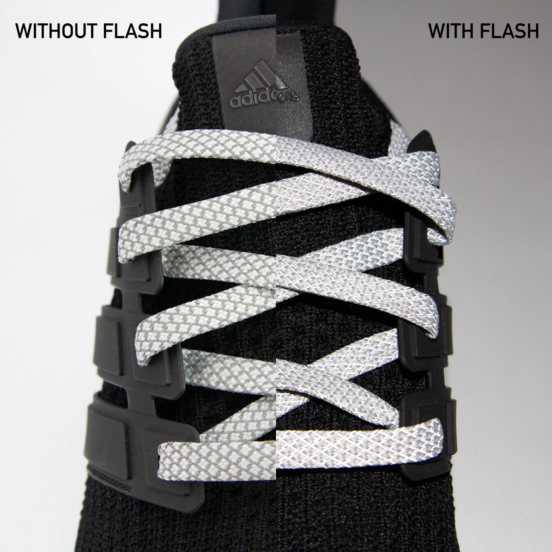 Gray 3M Reflective Flat Laces – Boosted 