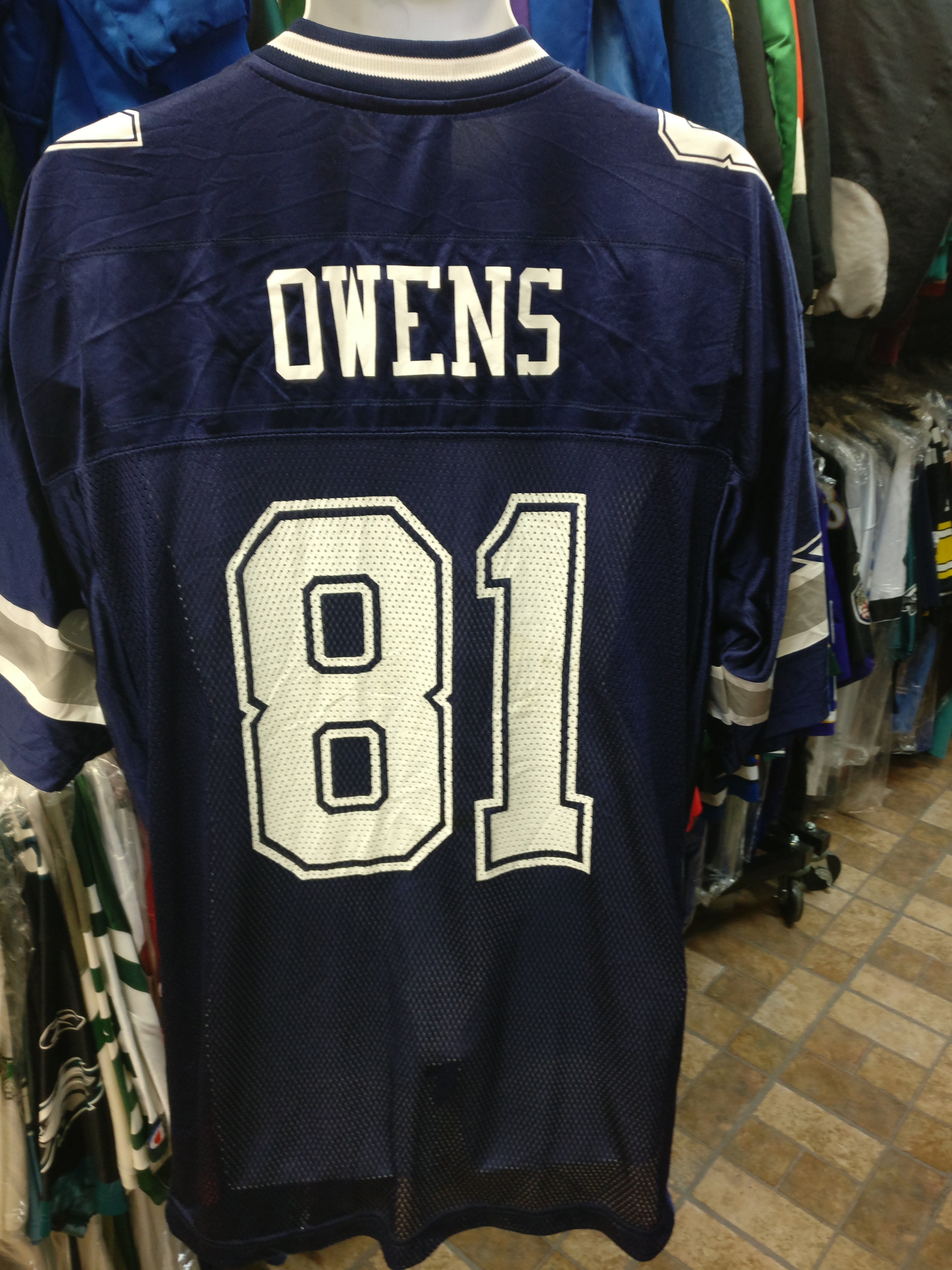 Vtg #81 TERRELL OWENS Dallas Cowboys NFL Reebok Jersey L (Deadstock ...