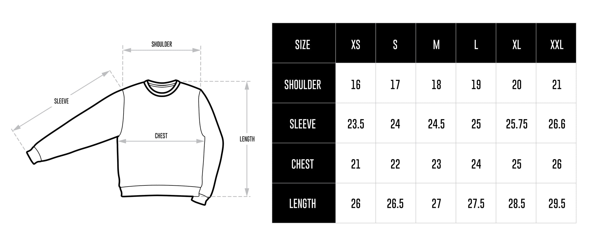 Sizing Guide – STANDARD ISSUE TEES