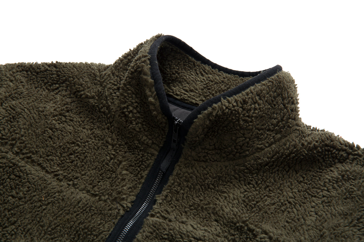 COTTON SHEARLING FULL ZIP JACKET OLIVE – STANDARD ISSUE TEES