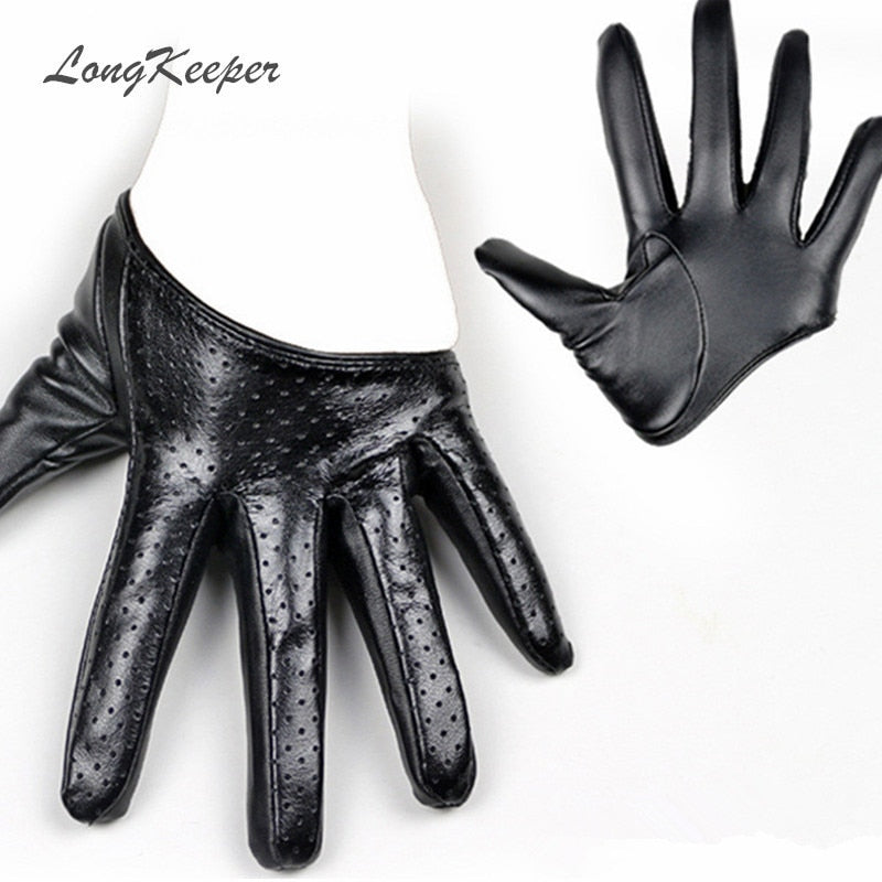 leather half gloves