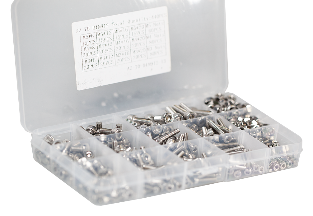 460 Piece Stainless Steel Metric Nuts and Bolts Pack - 3D Printing Acc ...