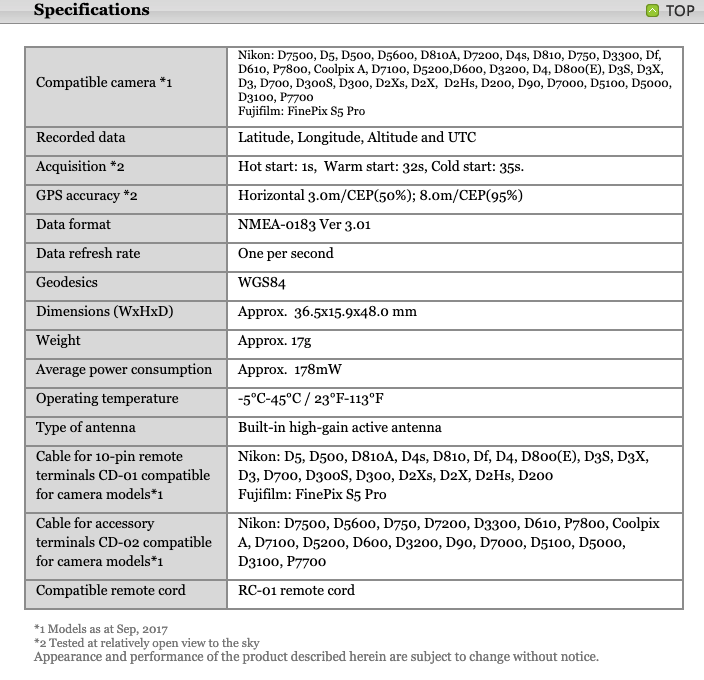 Columbus nGPS - Technical Spec