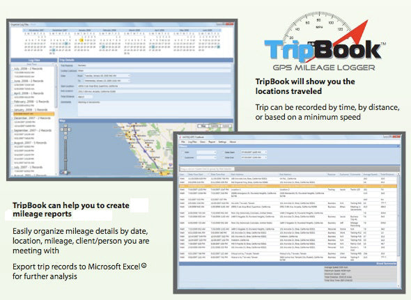 GiSTEQ TripBook GPS Mileage Data Logger