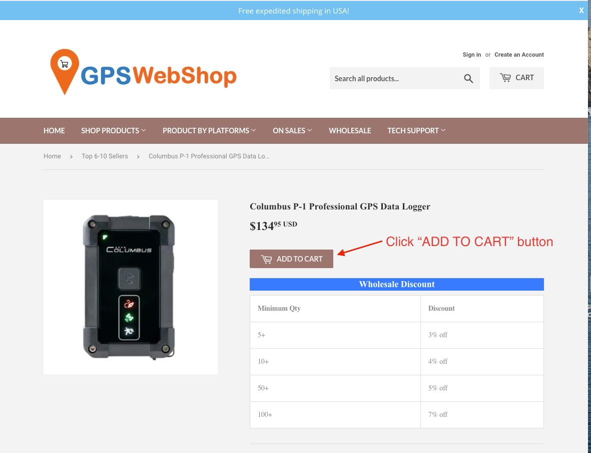 GPS Wholesale discount by tier