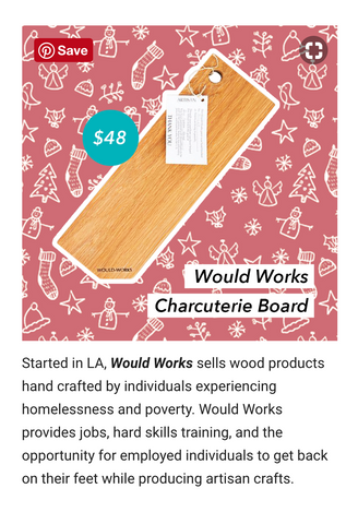 LA2050 Holiday Gift Guide socially responsible, Made in LA gifts Would Works The Charcuterie Board