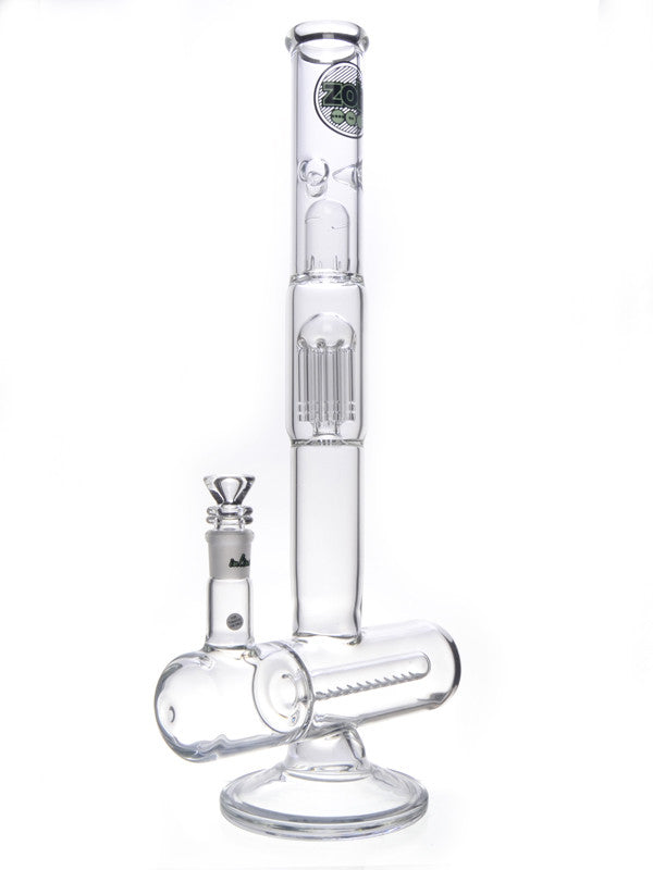 Zob 18 Inch Inline Diffused Straight Tube With 8 Arm Tree Percolator 