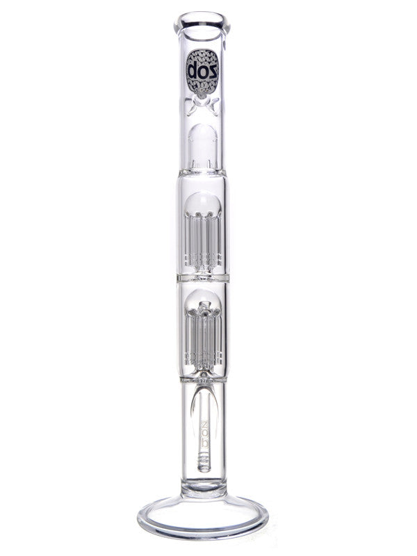 Zob 18 Inch Mini Straight Tube With Double 8 Arm Tree Percolators Zob Glass Pipes 