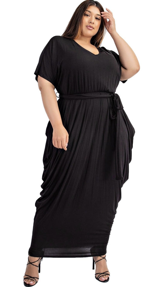 Plus Size Maxi Dress (Black) 1x 2x 3x – Boughie Curves
