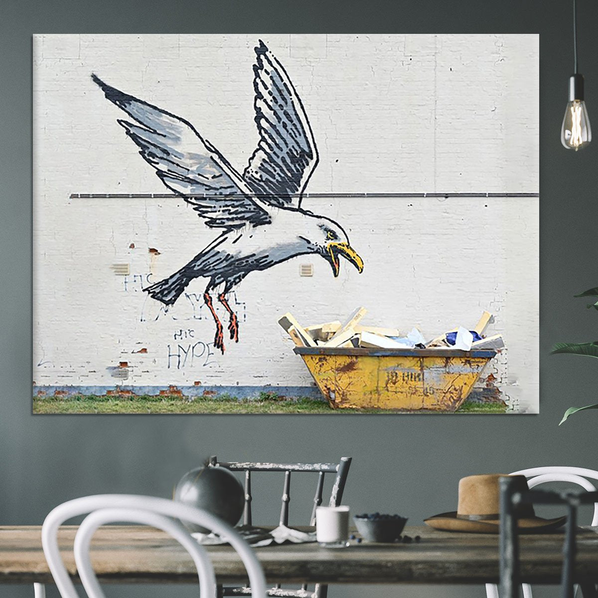 Banksy Swooping Seagull Lowestoft Canvas Print or Poster - Canvas Art Rocks - 3