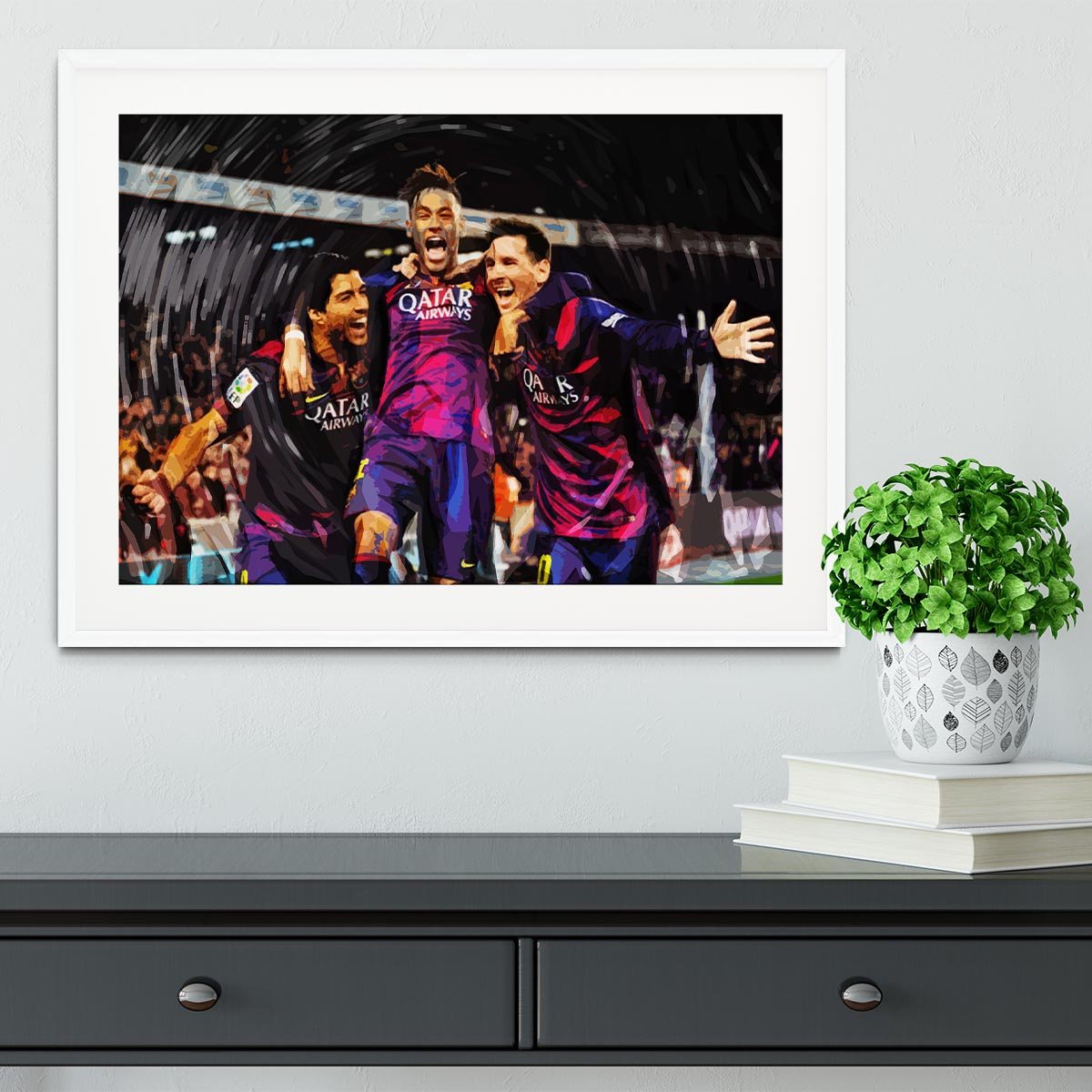 Barcelona Suarez Messi Neymar Framed Print - Canvas Art Rocks - 5