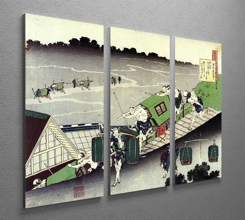 Unknown by Hokusai 3 Split Panel Canvas Print - Canvas Art Rocks - 2
