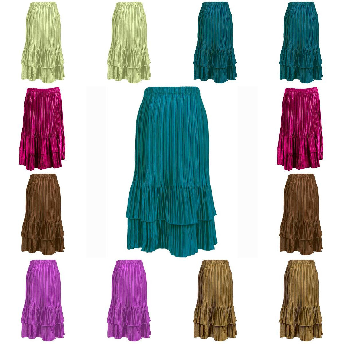 12 Pack SKIRTs Satin Mini Pleat Tiered Solids