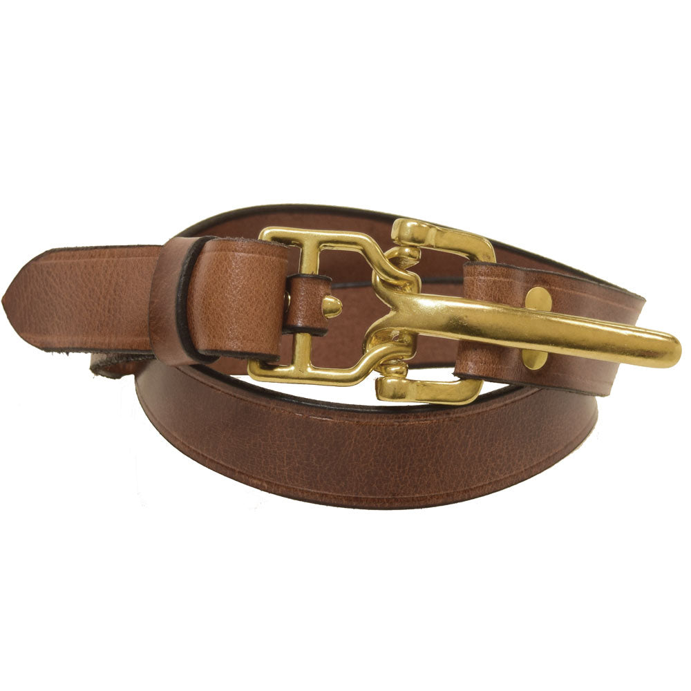 The SAUSALITO Classic 1.5 Double Ring Mahogany Leather Belt