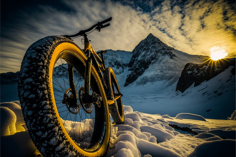 fett cykeldäck i berget