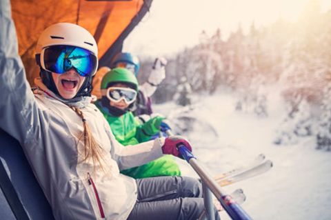 group of people on ski lift