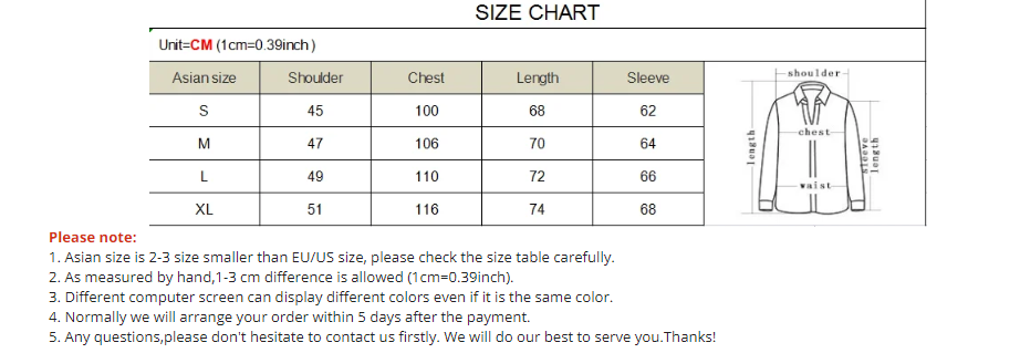 hoodie size chart