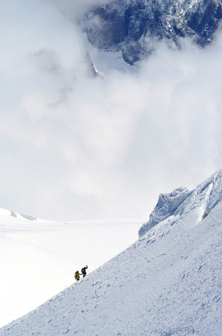 Bergsteiger das Mont-Blanc-Massiv