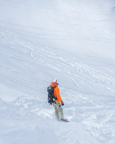 snowboarder on the top of the mountain