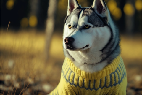 cane e il maglione giallo