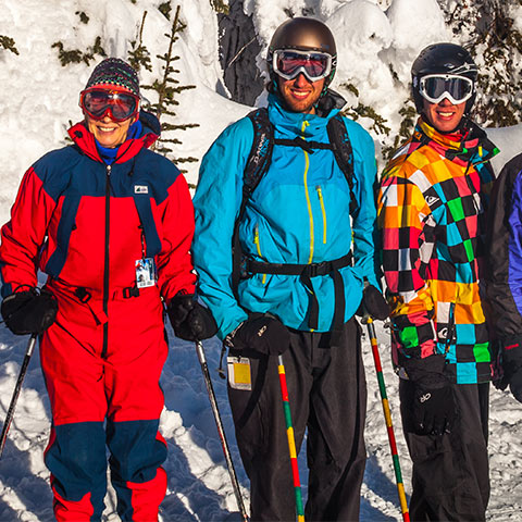 groupe de ski familial