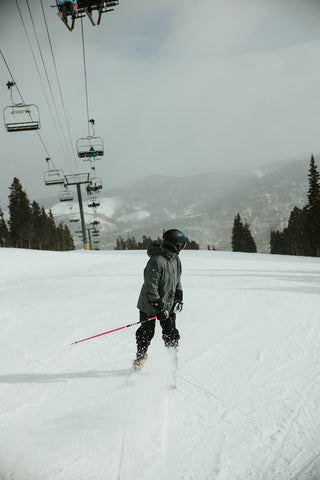 skiing on winter