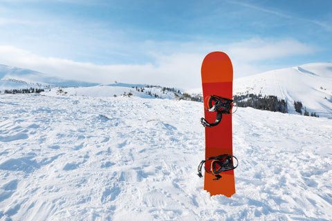 red snowboard