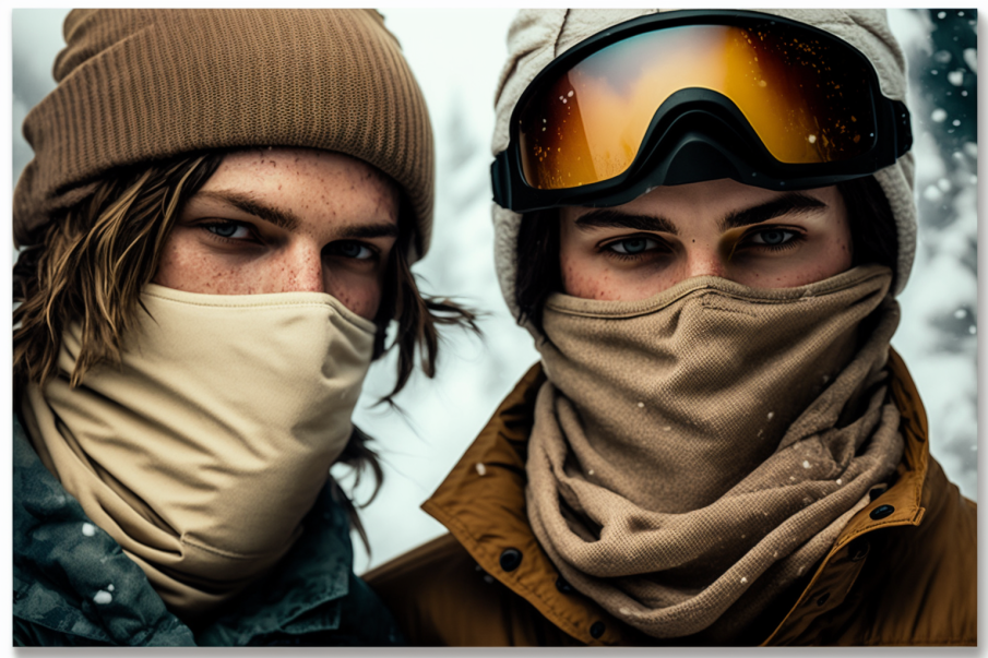 couple with neck warmer