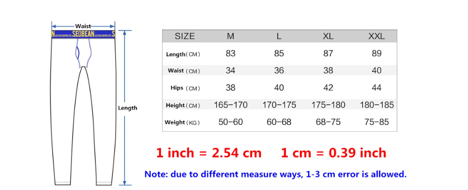 underwear size chart