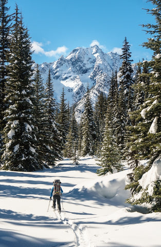 skiing on mountain 